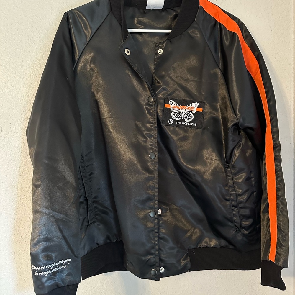 HALSEY concert merch Black and Orange Bomber Jacket